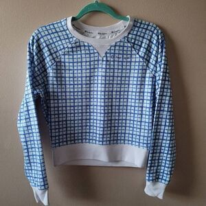 Champion Campus French Terry Sweatshirt Black and Blue Mini Batik Check Size S